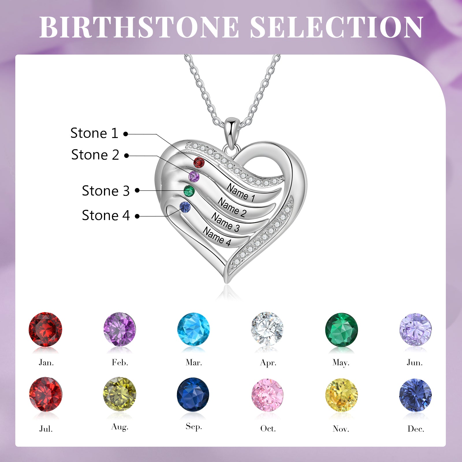 Custom Name Birthstone Necklace