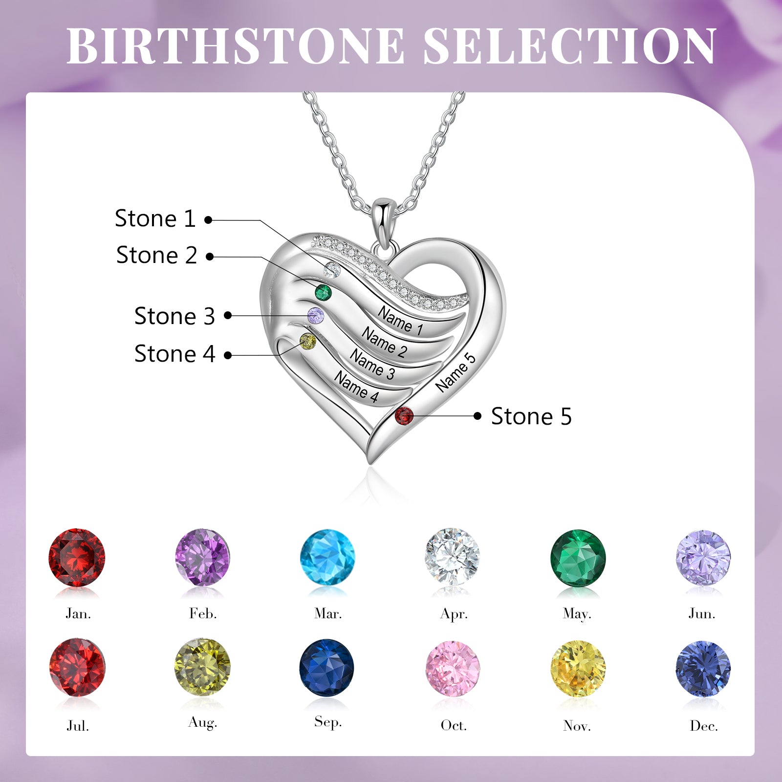 Custom Name Birthstone Necklace