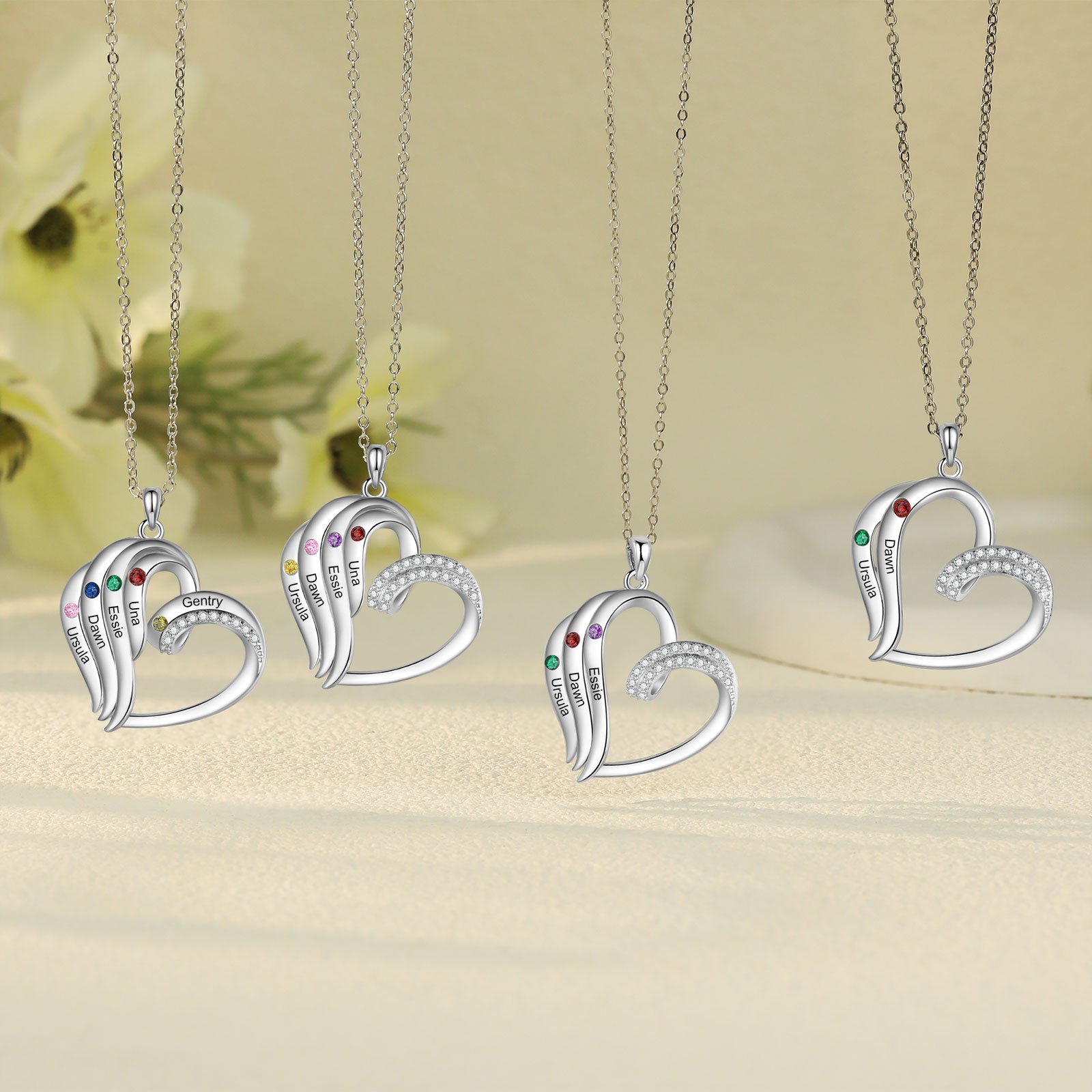 Custom Name Birthstone Necklace