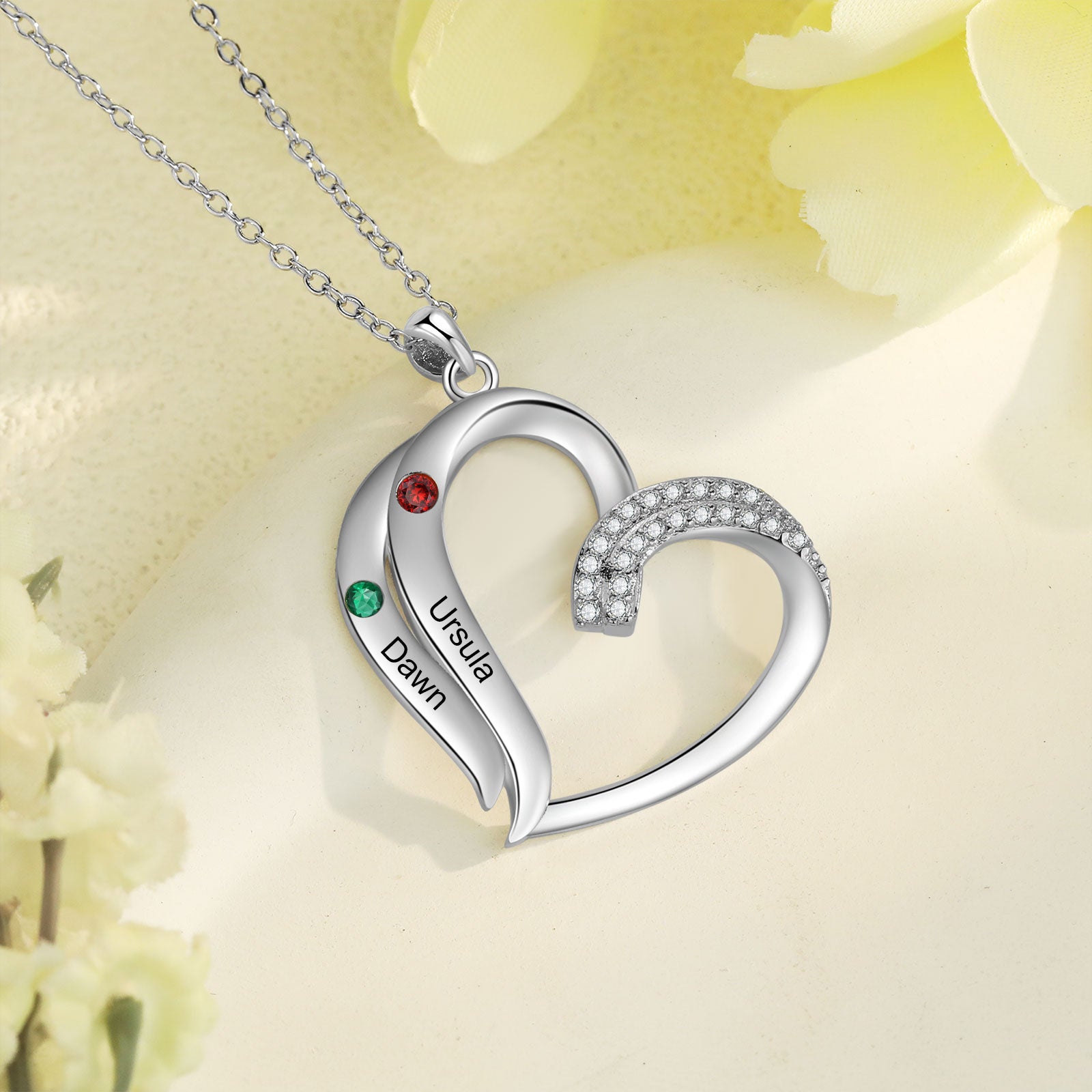 Custom Name Birthstone Necklace