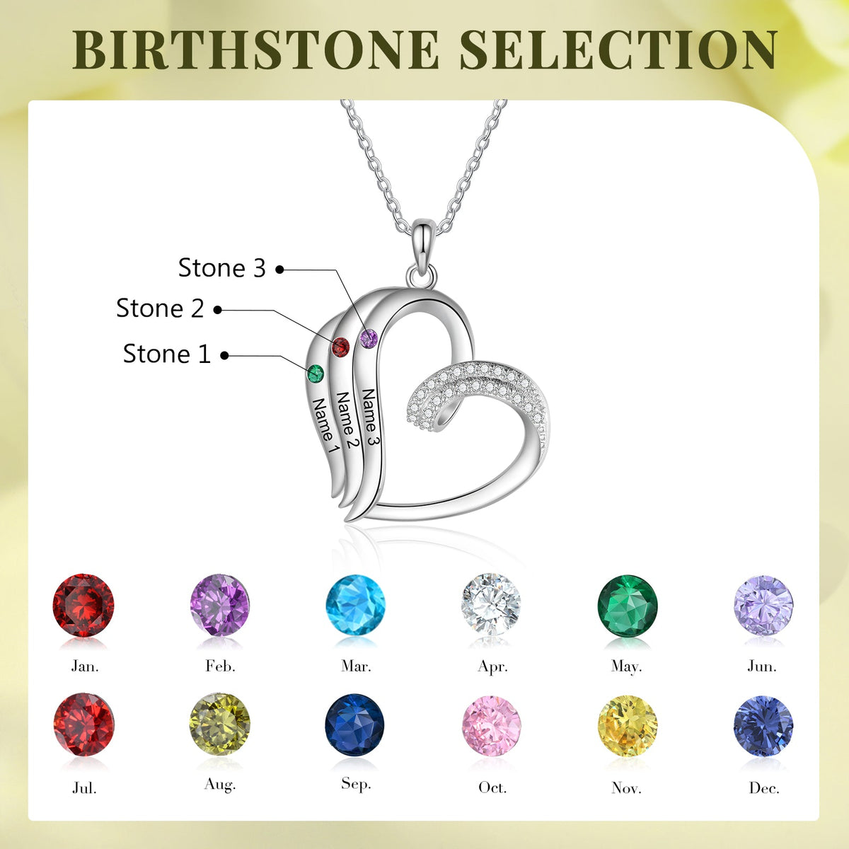 Custom Name Birthstone Necklace