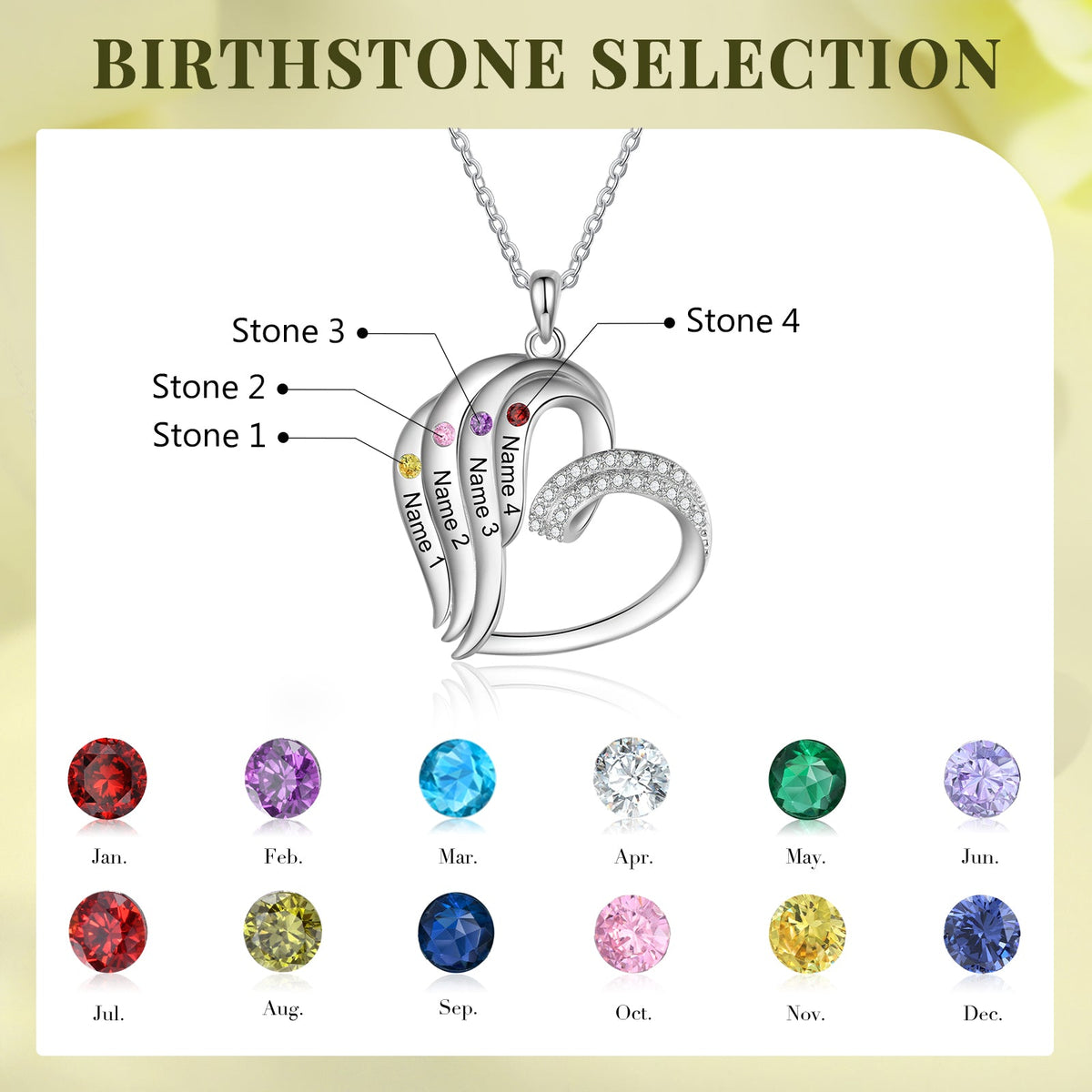 Custom Name Birthstone Necklace