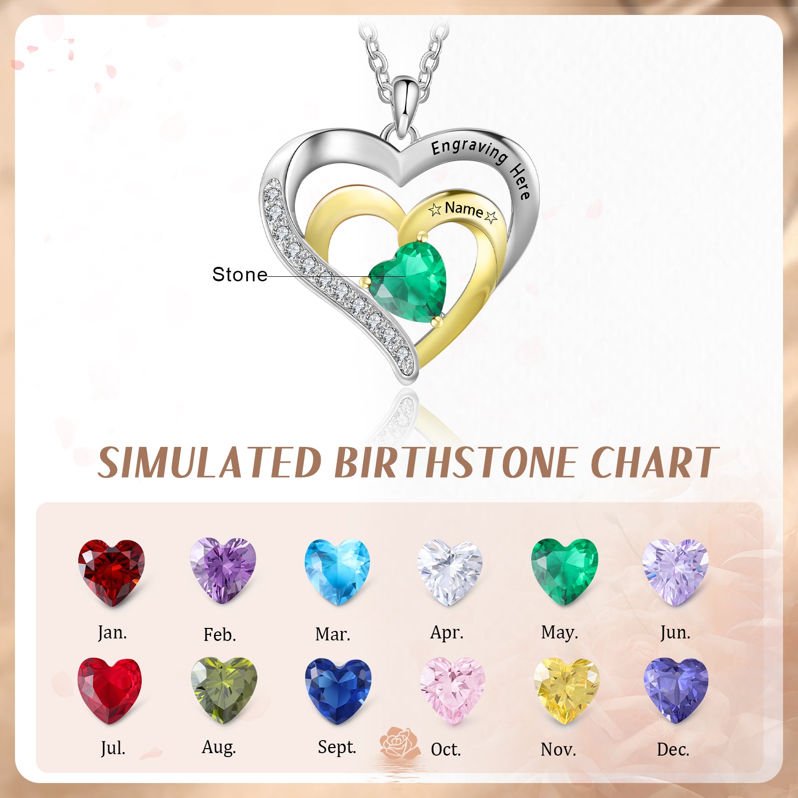 Custom Name Birthstone Necklace