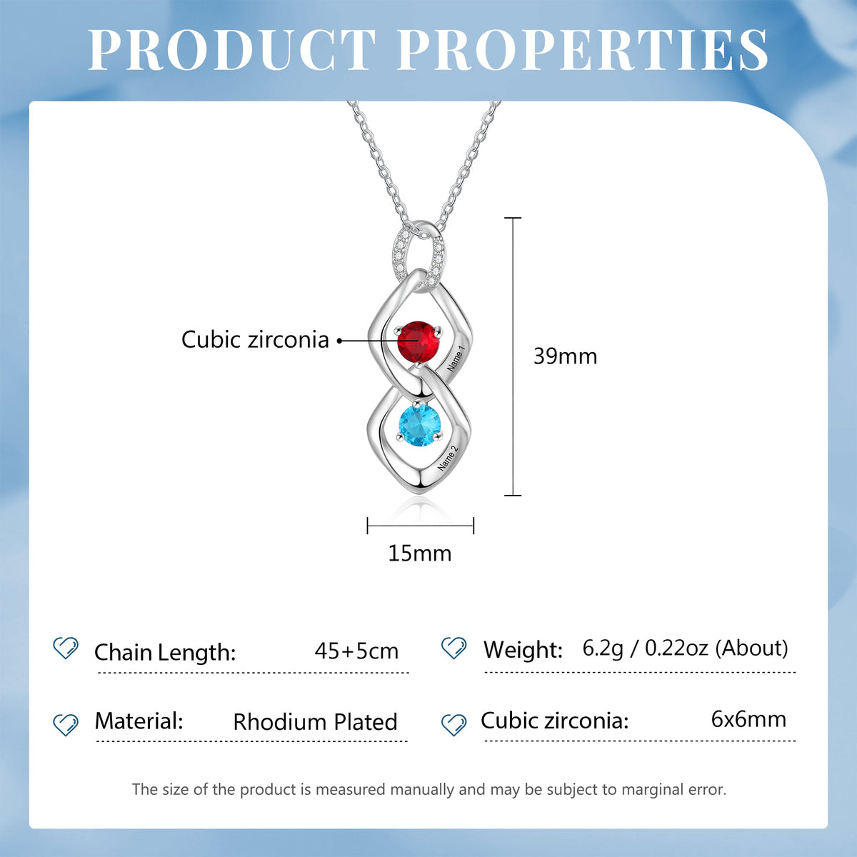 Custom Name Birthstone Necklace