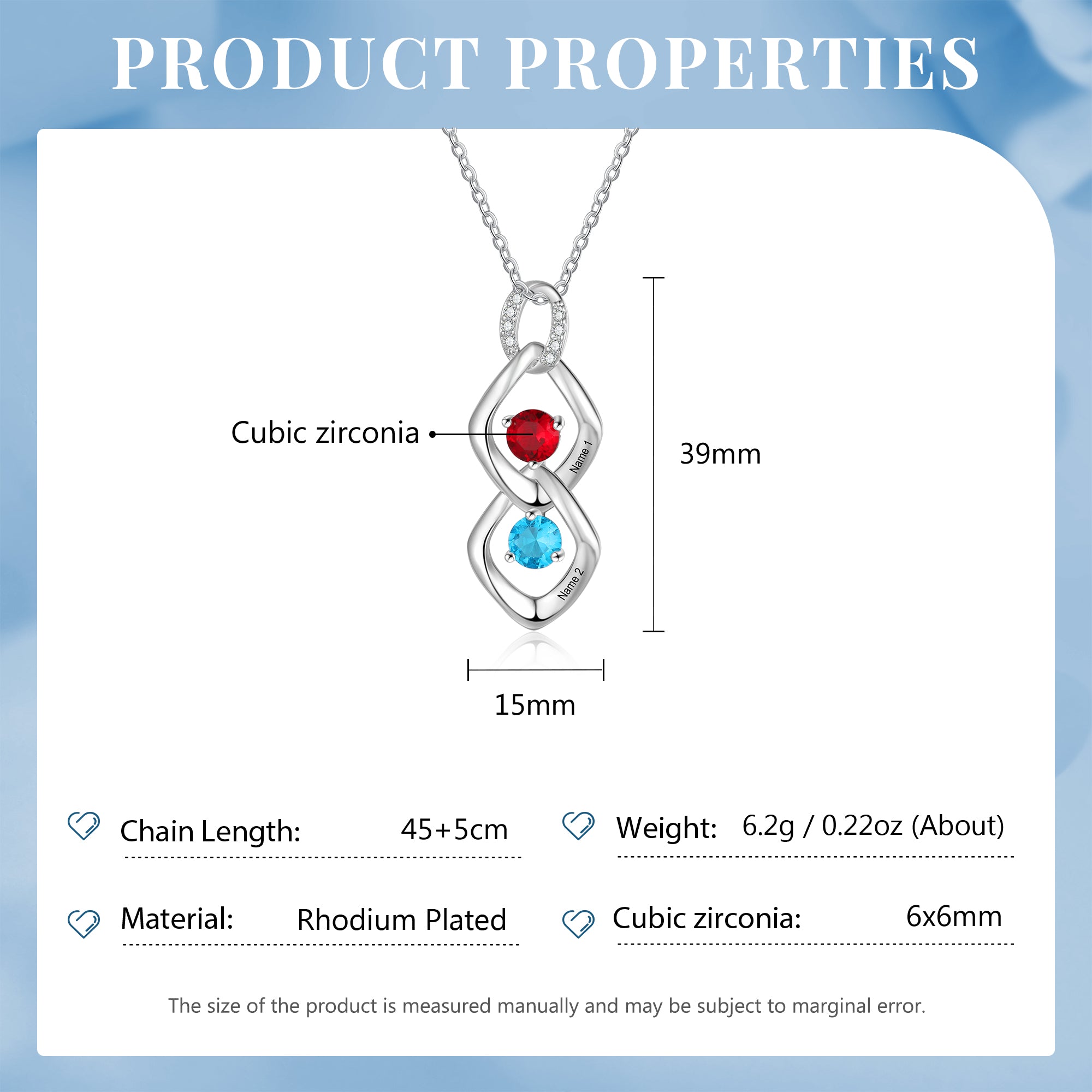 Custom Name Birthstone Necklace