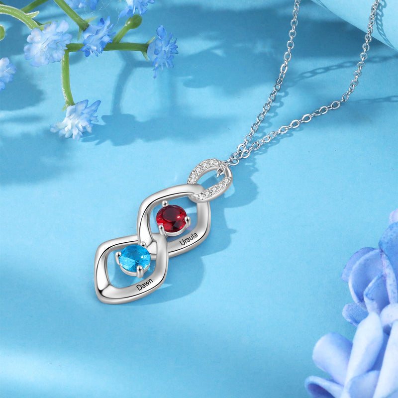 Custom Name Birthstone Necklace