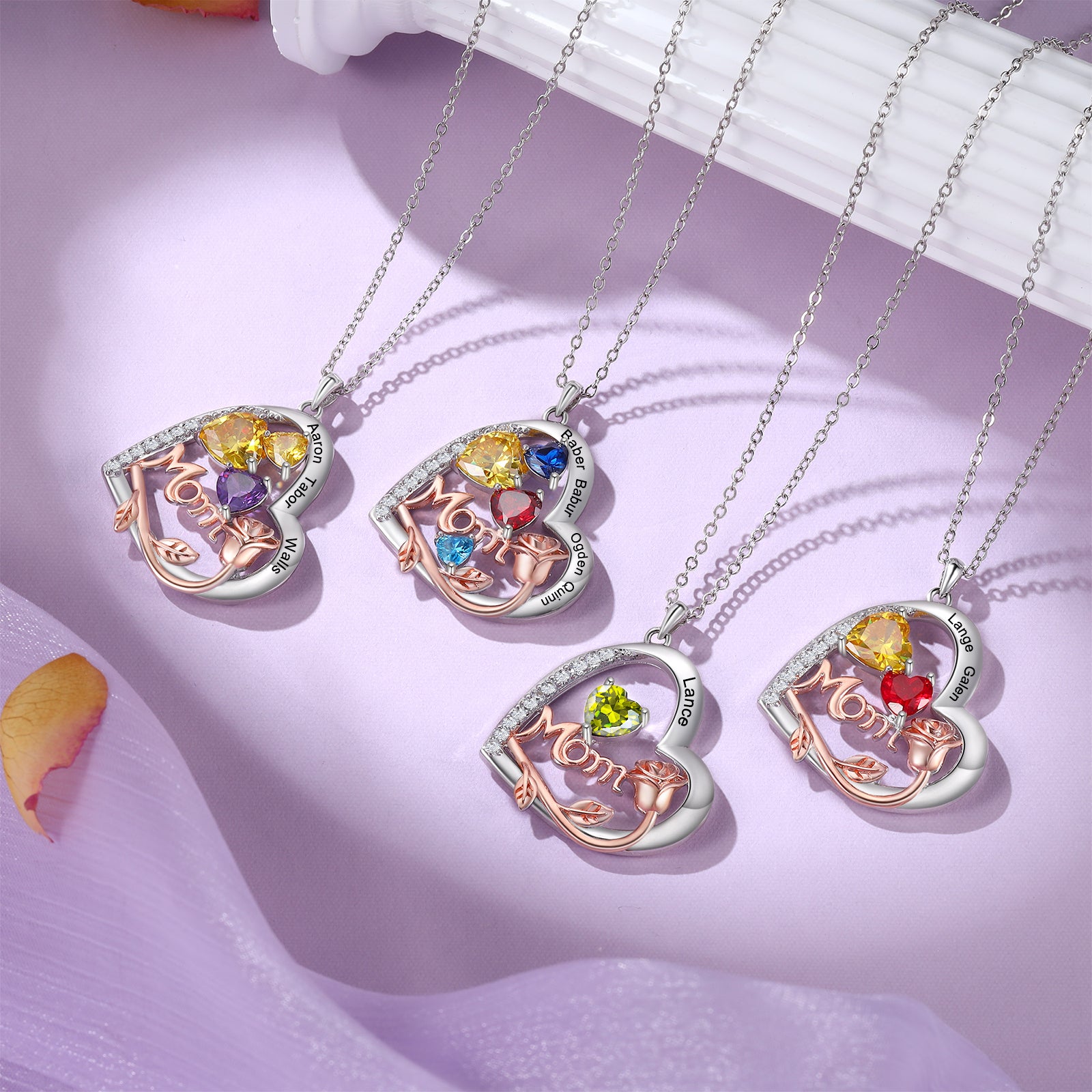 925 Sterling Silver Custom Birthstone Necklace