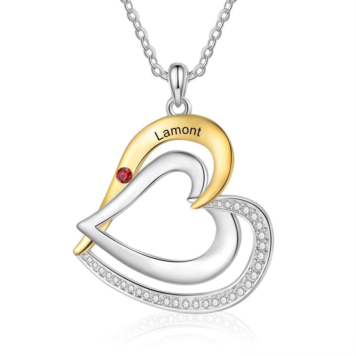 925 Sterling Silver Custom Birthstone Necklace