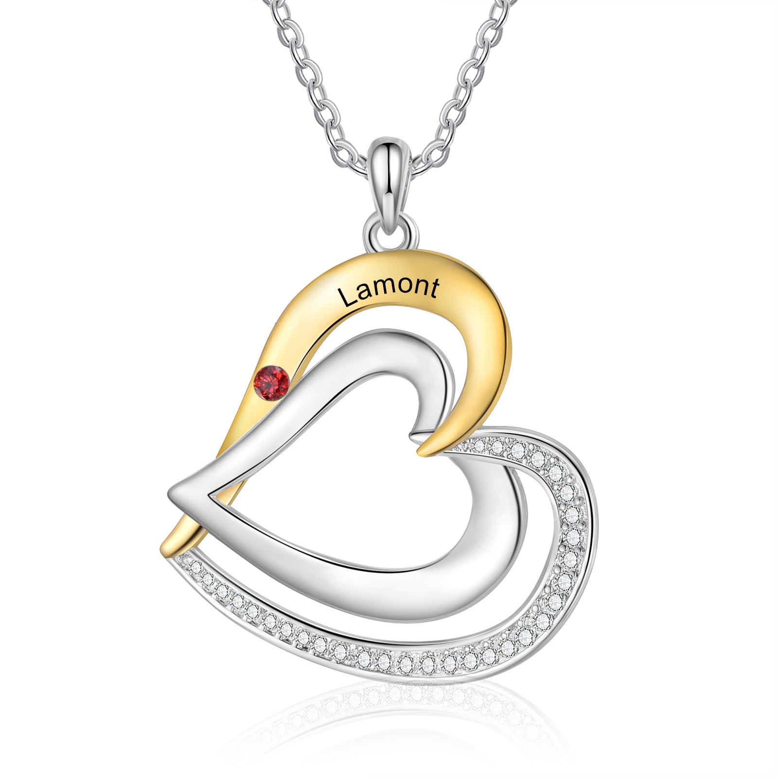 925 Sterling Silver Custom Birthstone Necklace