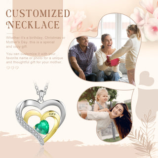 925 Sterling Silver Custom Birthstone Necklace