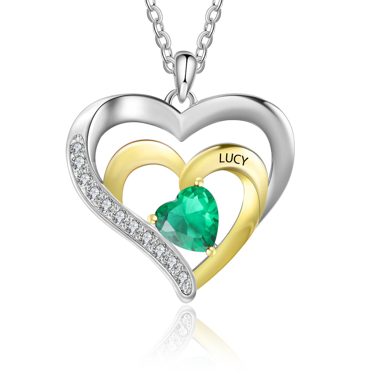 925 Sterling Silver Custom Birthstone Necklace