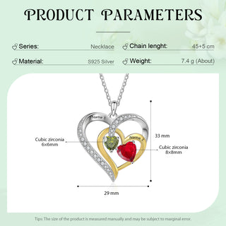 925 Sterling Silver Custom Birthstone Necklace