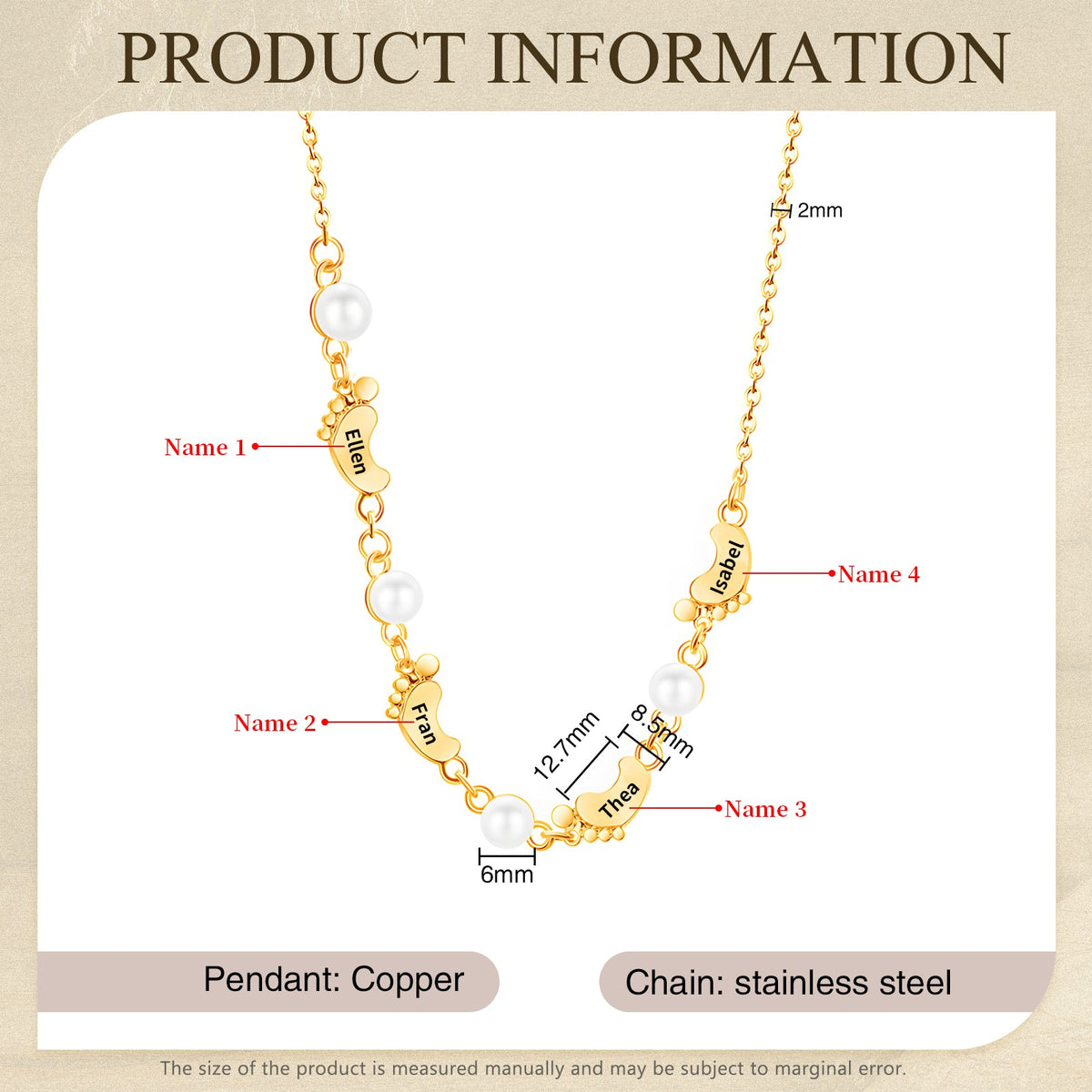 Mother's Day Foot Shape Necklace