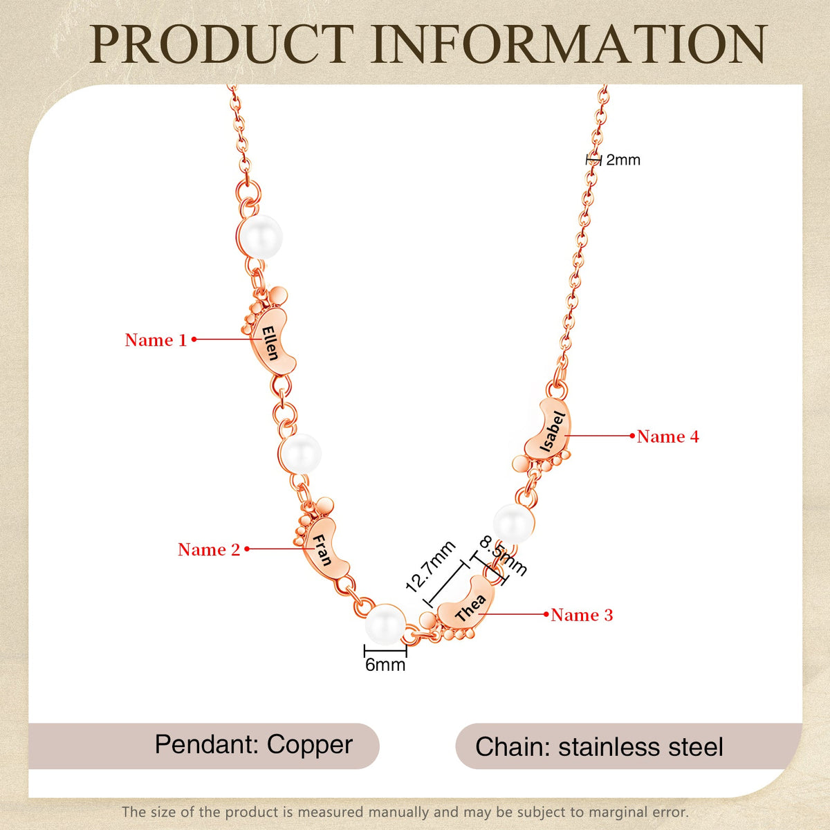 Mother's Day Foot Shape Necklace