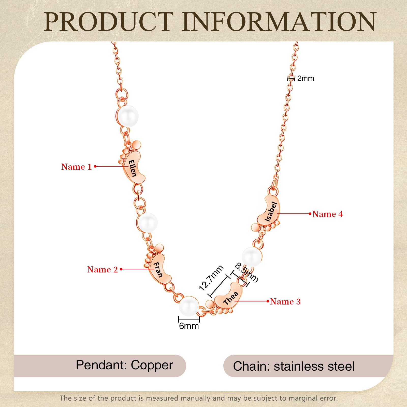 Mother's Day Foot Shape Necklace