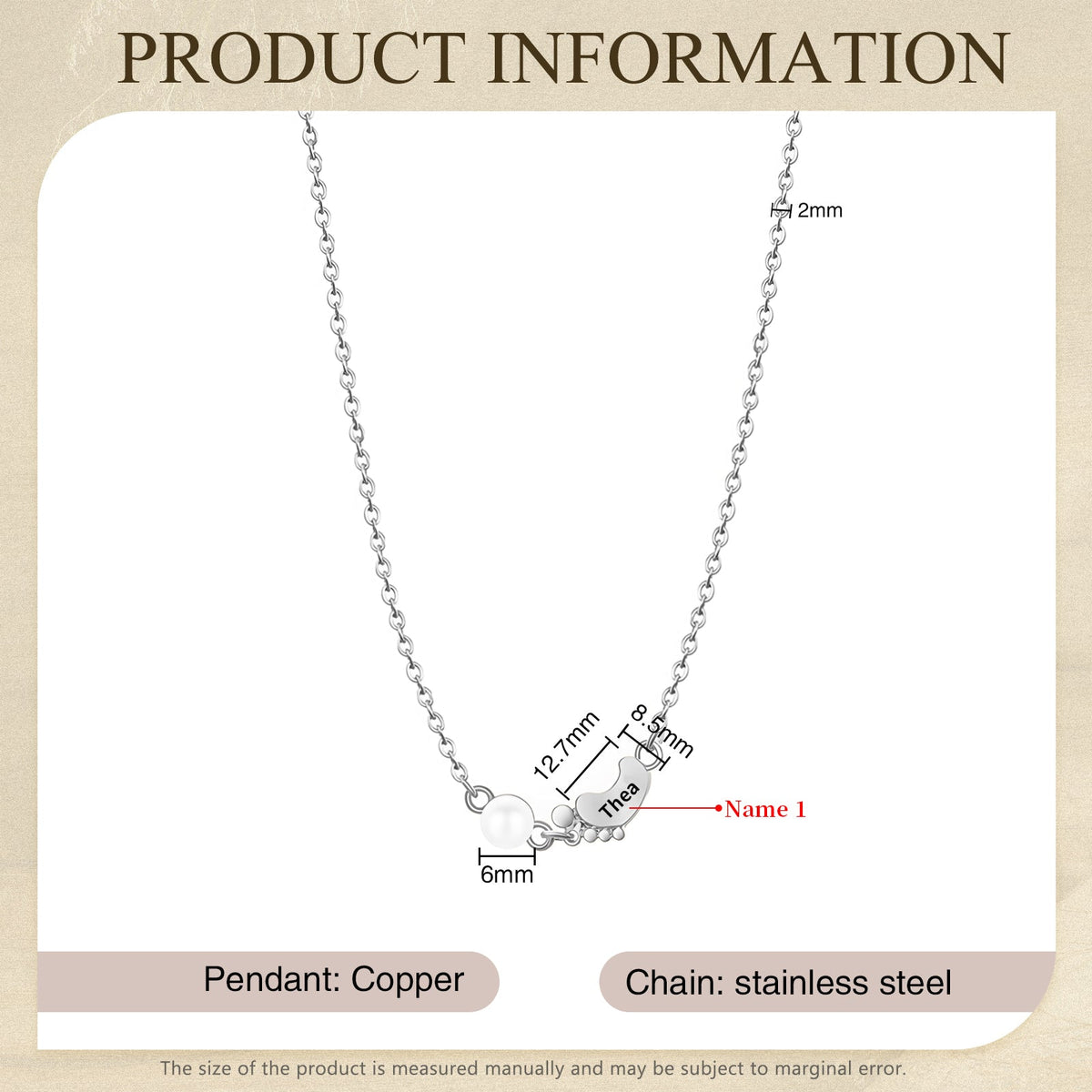 Mother's Day Foot Shape Necklace