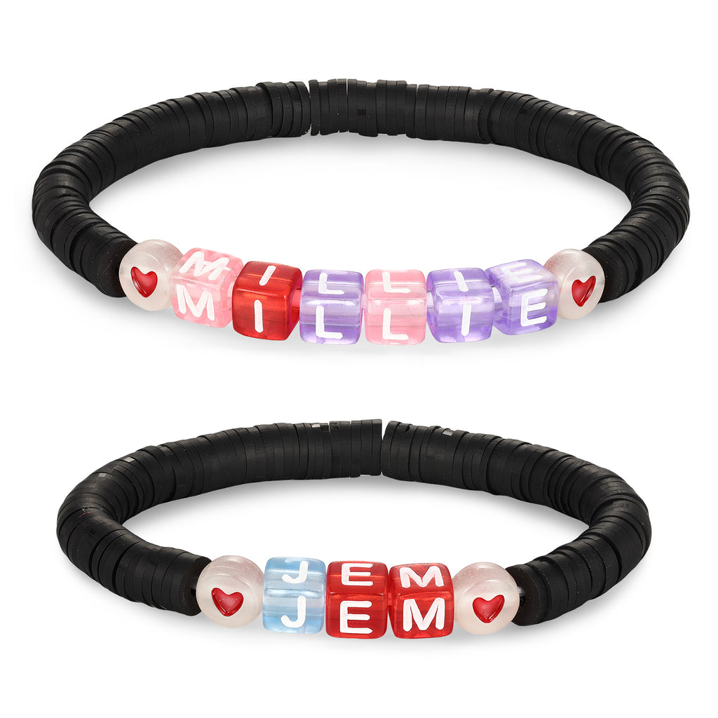 Personalized Mom and Kids letter pair bracelets
