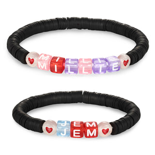 Personalized Mom and Kids letter pair bracelets