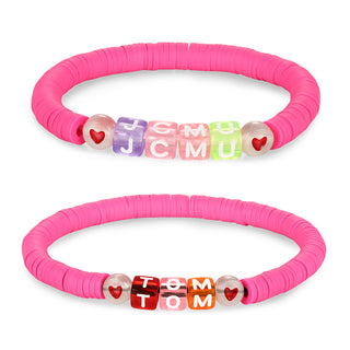 Personalized Mom and Kids letter pair bracelets