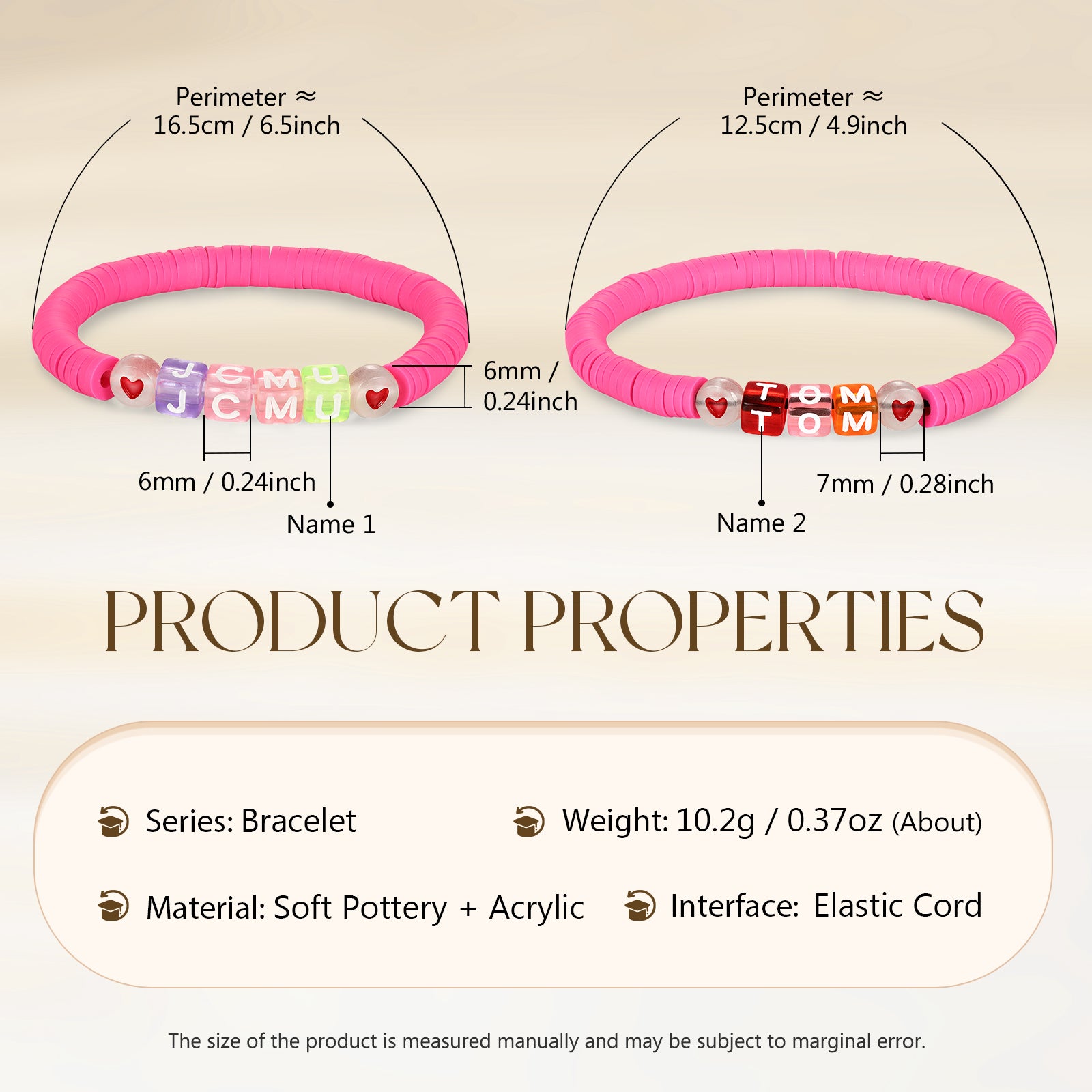 Personalized Mom and Kids letter pair bracelets