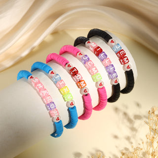 Personalized Mom and Kids letter pair bracelets