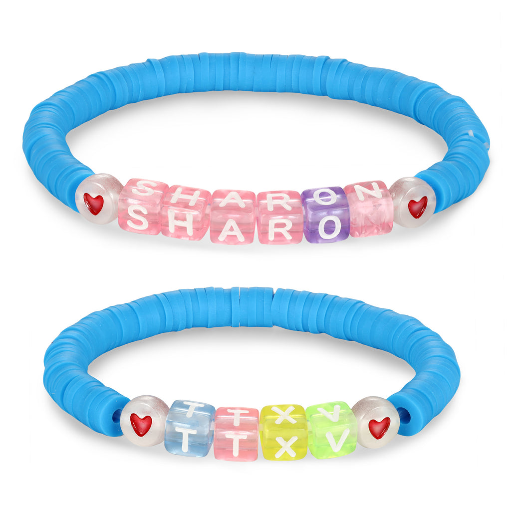 Personalized Mom and Kids letter pair bracelets