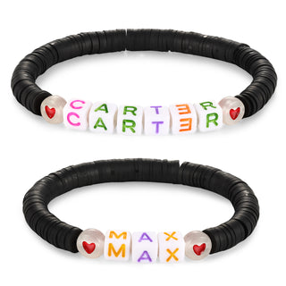 Personalized Mom and Kids letter pair bracelets