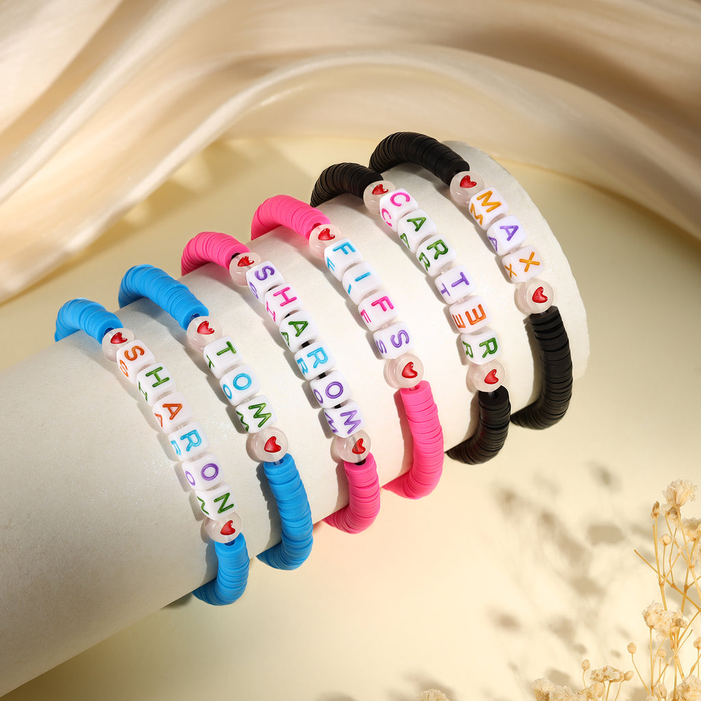 Personalized Mom and Kids letter pair bracelets