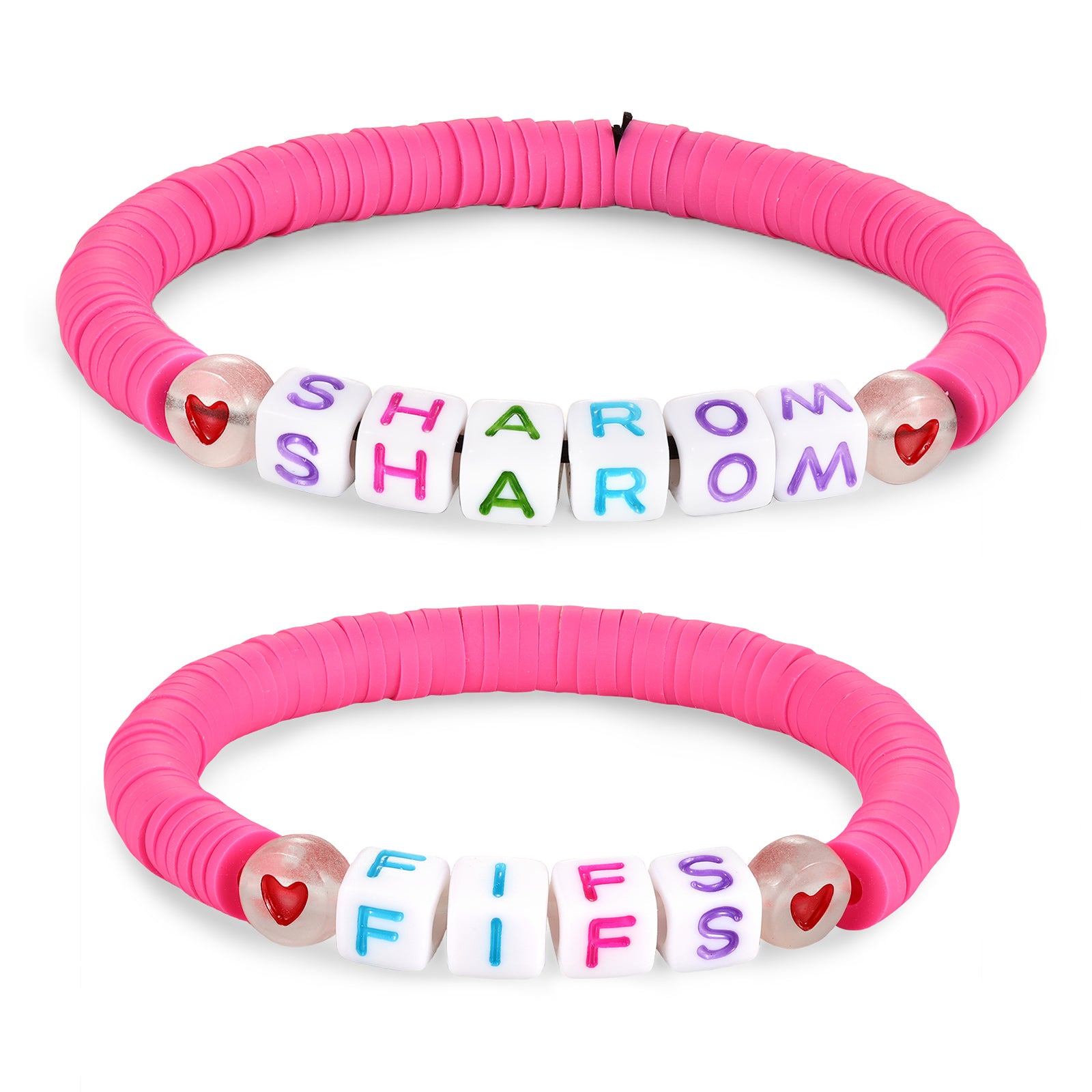 Personalized Mom and Kids letter pair bracelets
