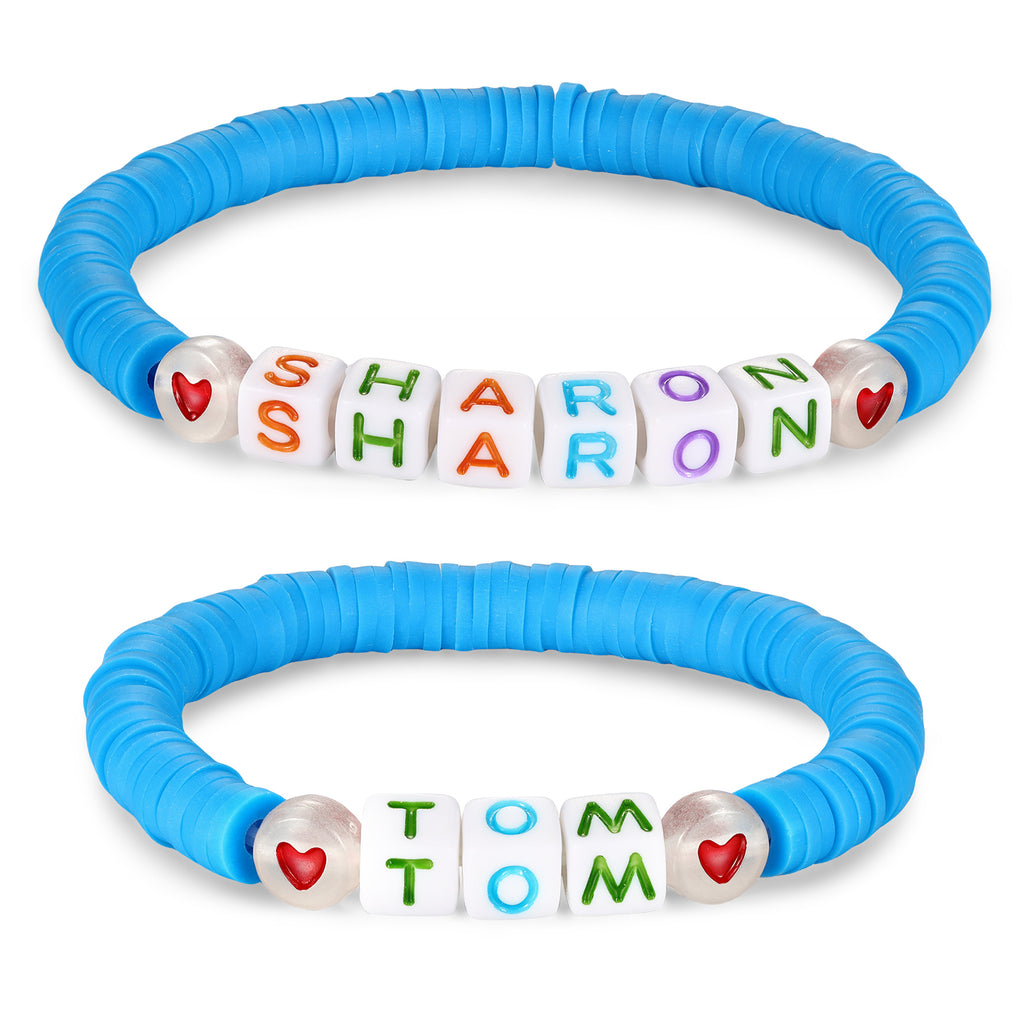 Personalized Mom and Kids letter pair bracelets