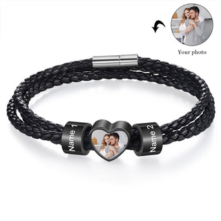 Custom Photo Name Men's Bracelet
