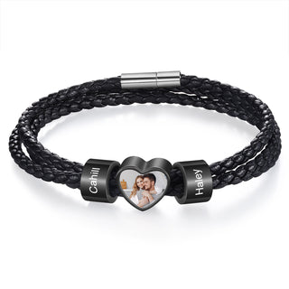 Custom Photo Name Men's Bracelet