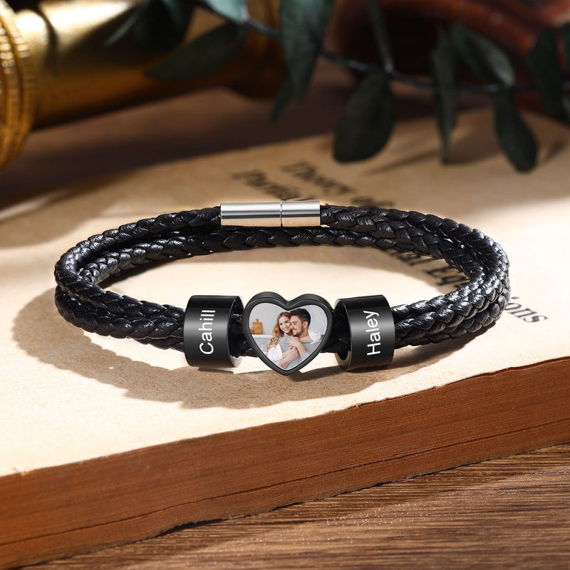 Custom Photo Name Men's Bracelet