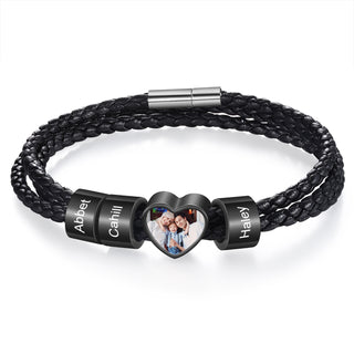 Custom Photo Name Men's Bracelet