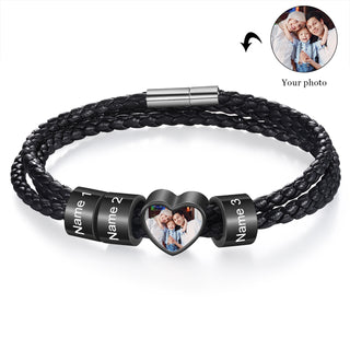 Custom Photo Name Men's Bracelet