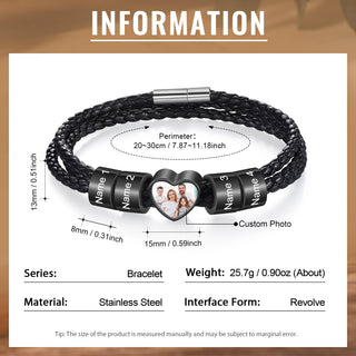Custom Photo Name Men's Bracelet