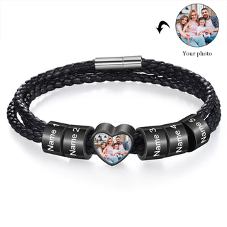 Custom Photo Name Men's Bracelet