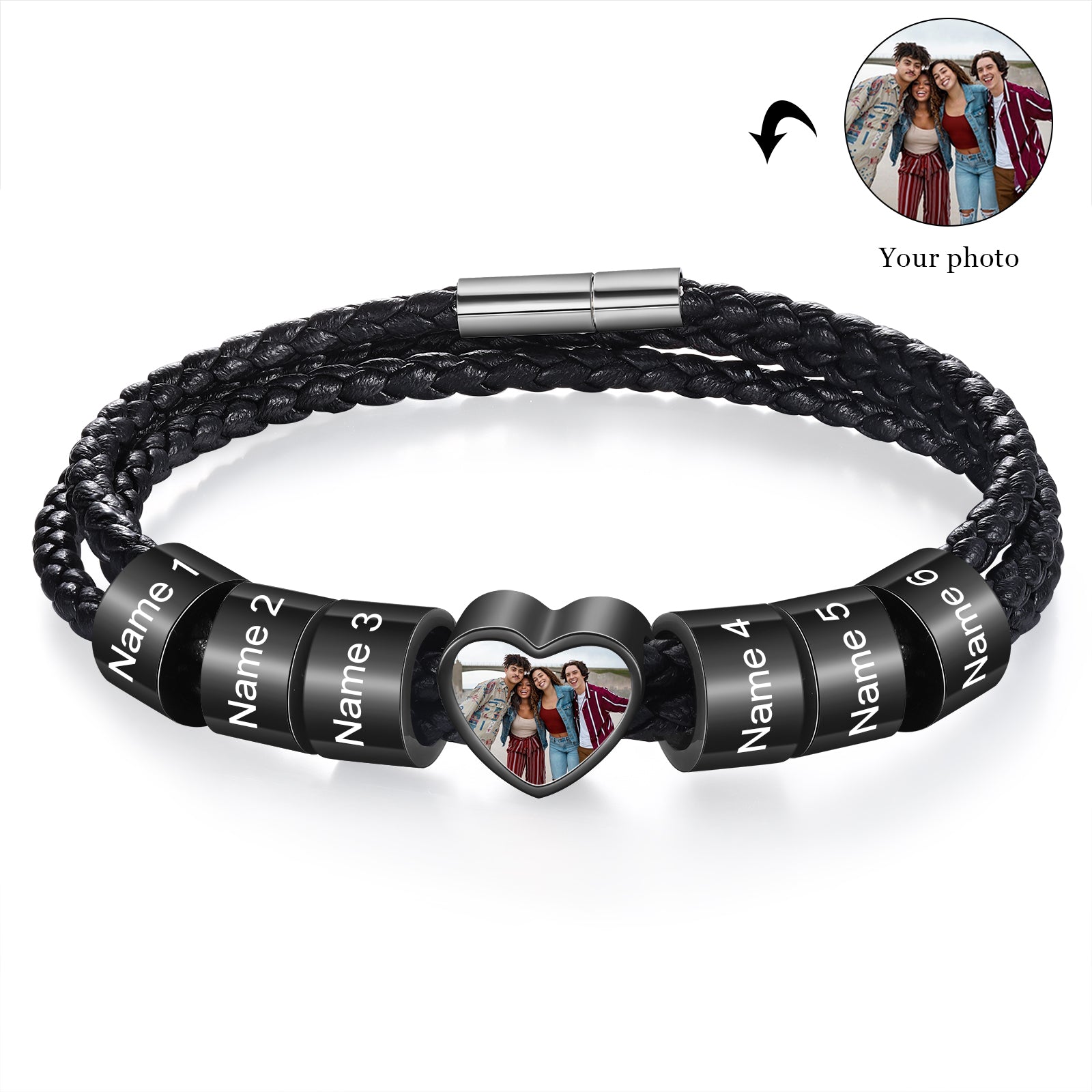 Custom Photo Name Men's Bracelet