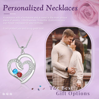 925 Sterling Silver Custom Birthstone necklace