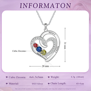 925 Sterling Silver Custom Birthstone necklace