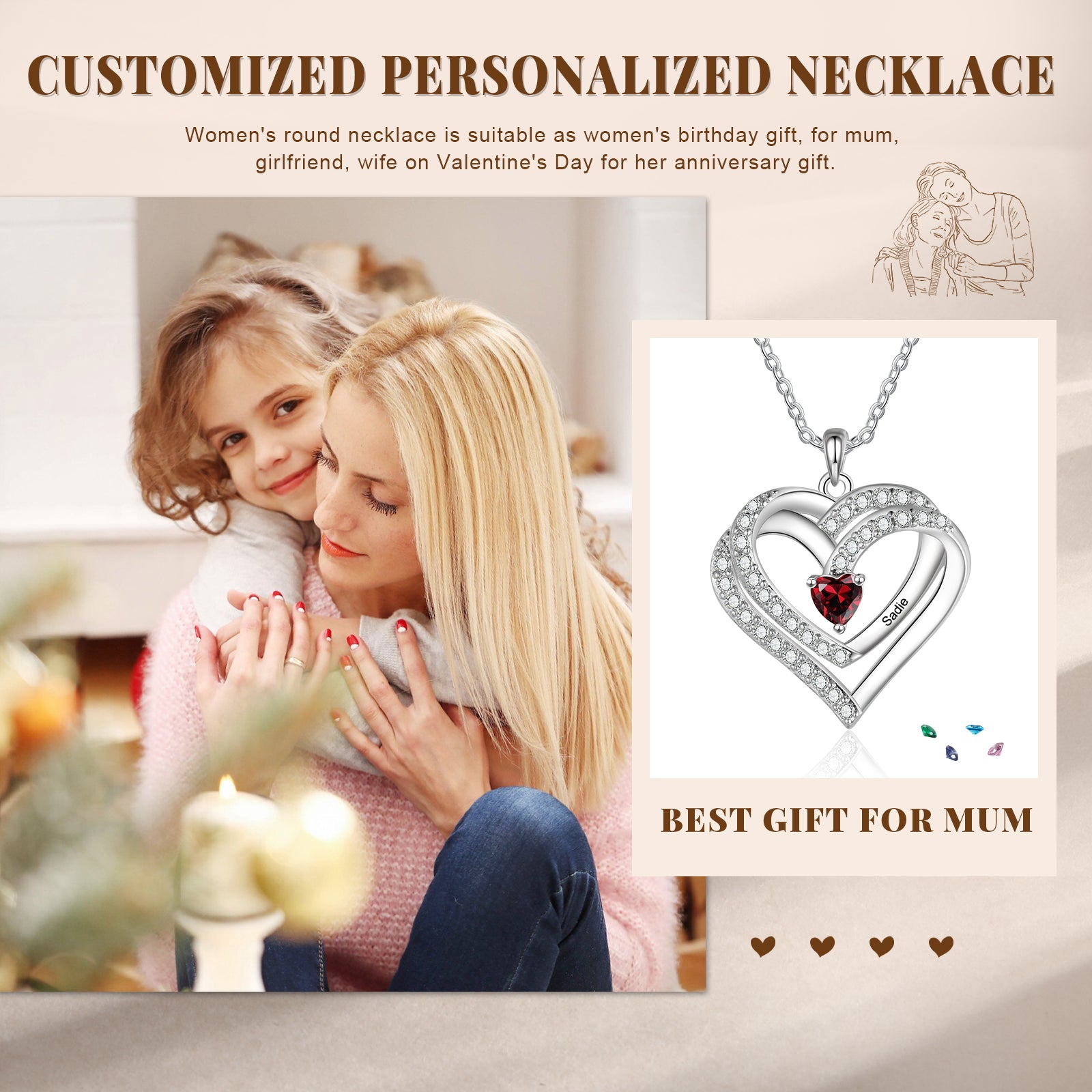 Cooper Custom Birthstone necklace