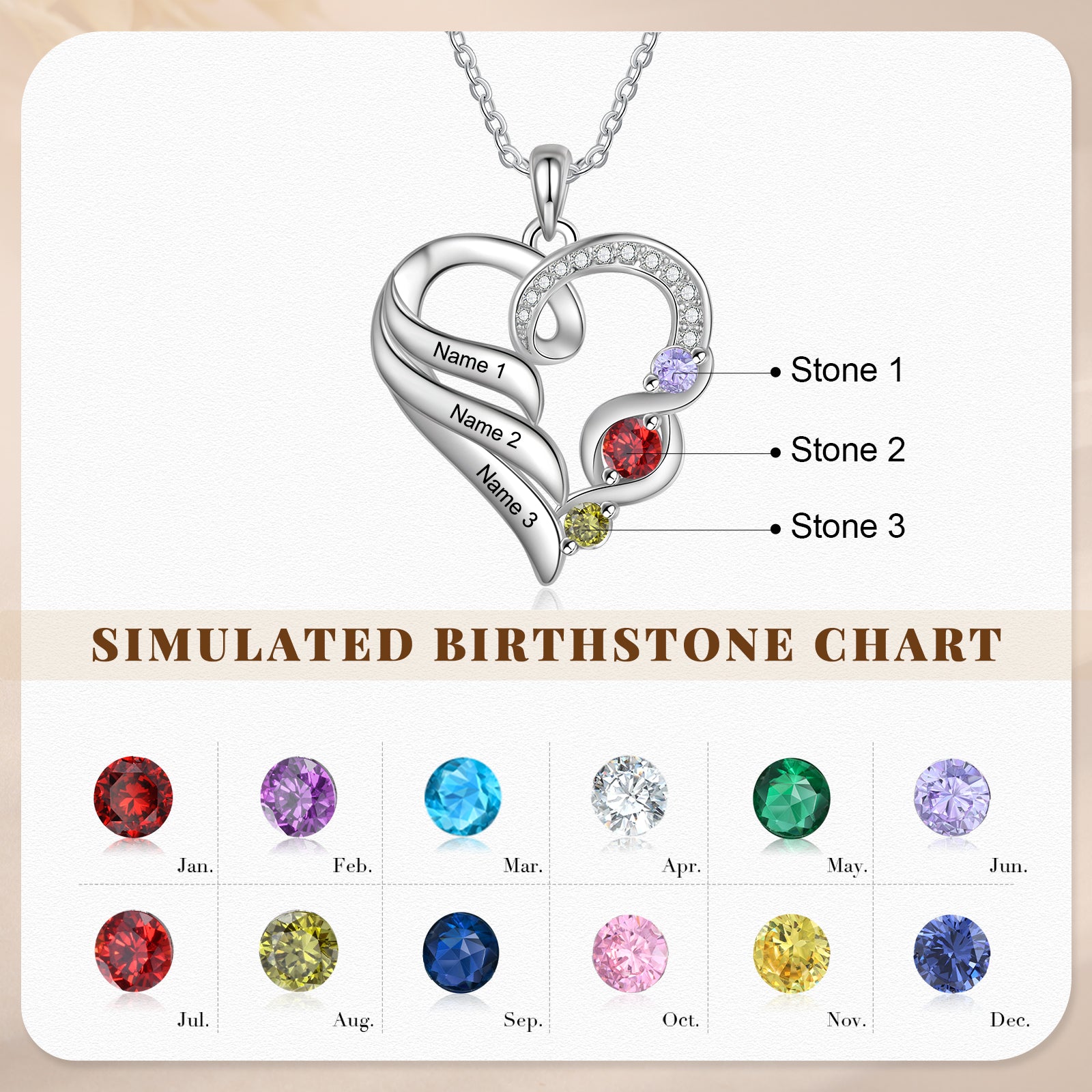 Cooper Custom Birthstone necklace