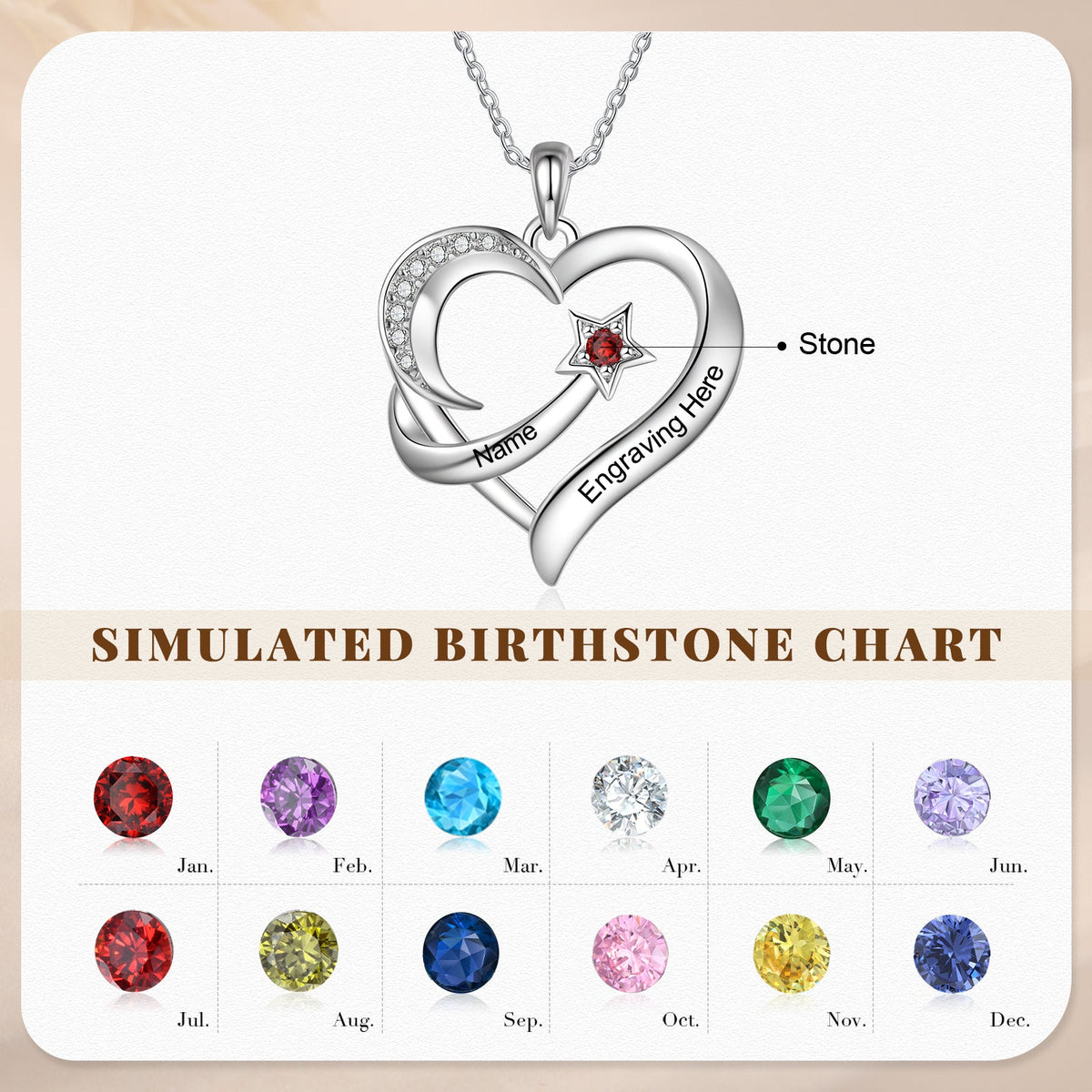Cooper Custom Birthstone necklace