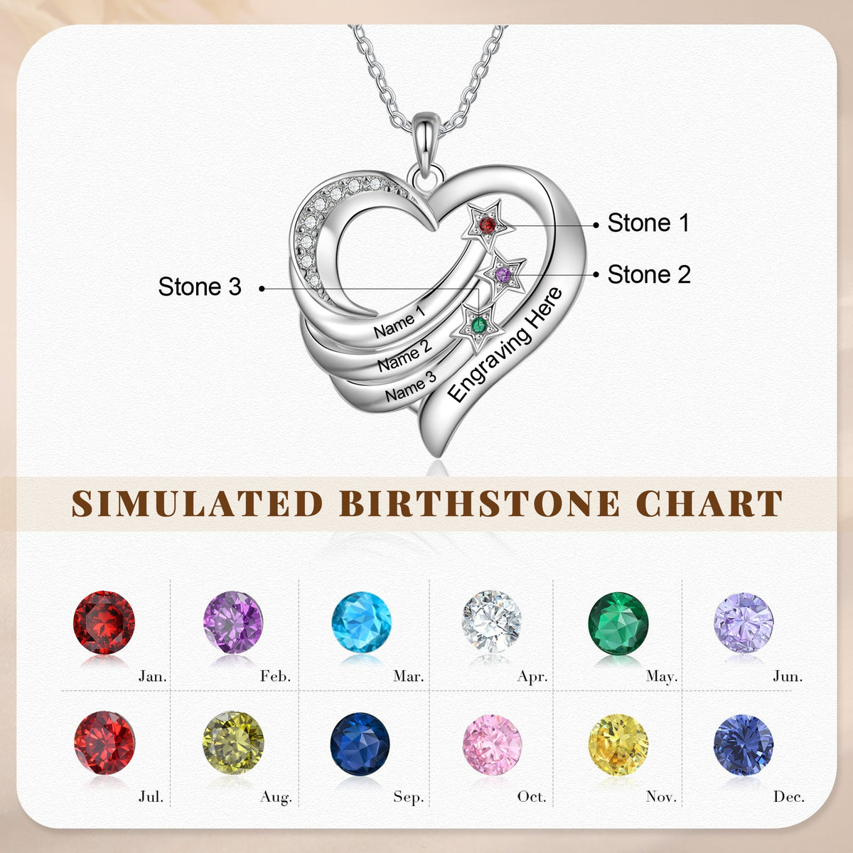 Cooper Custom Birthstone necklace