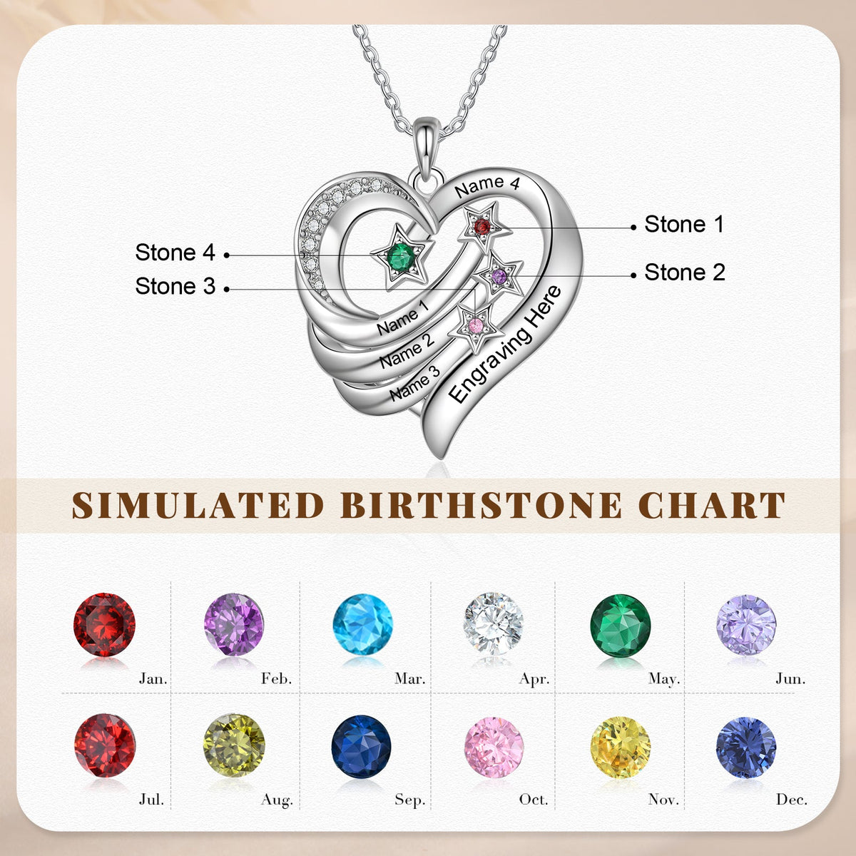 Cooper Custom Birthstone necklace