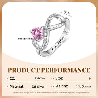 925 Sterling Silver Custom Birtstone Ring