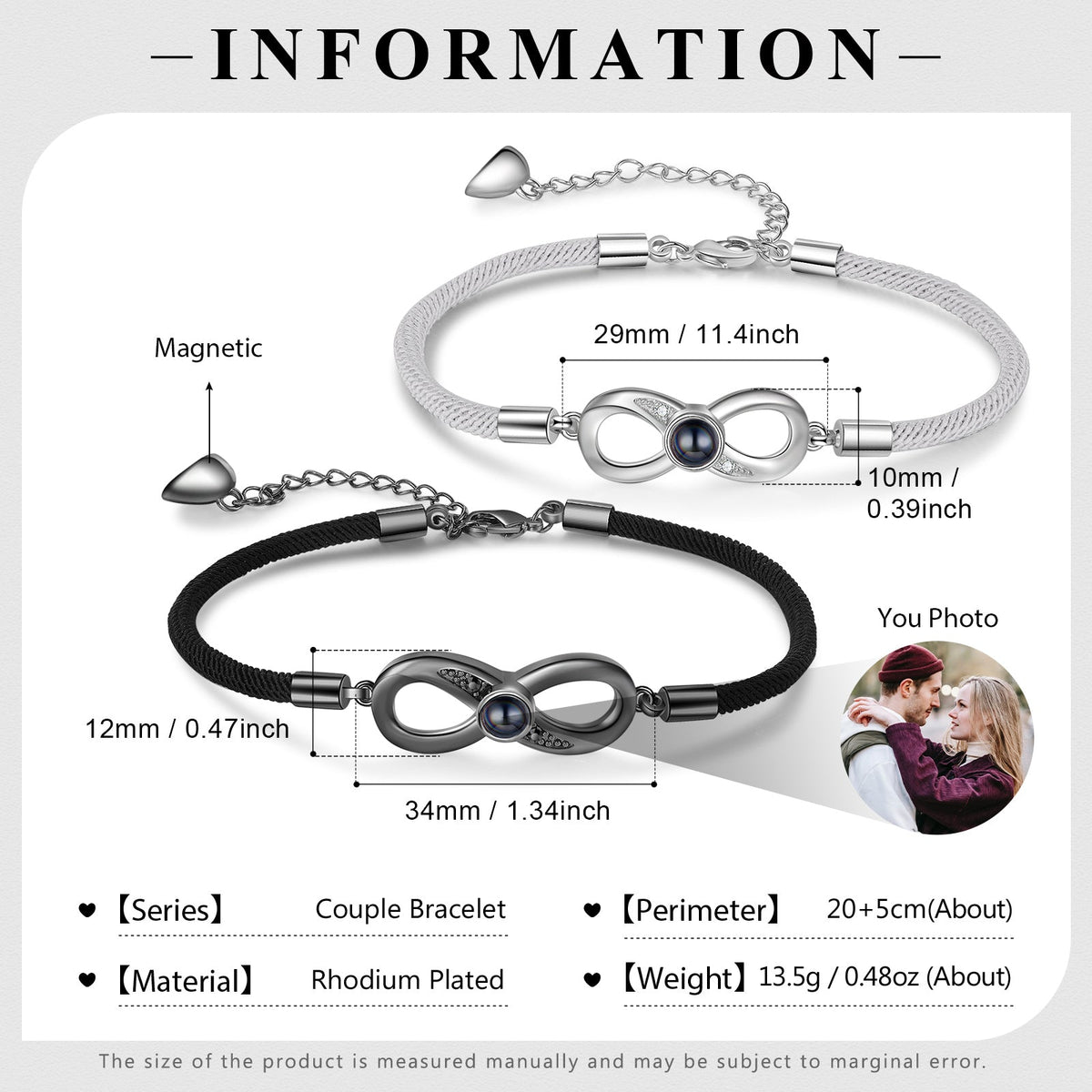 Custom Photo Couple Projection Bracelet