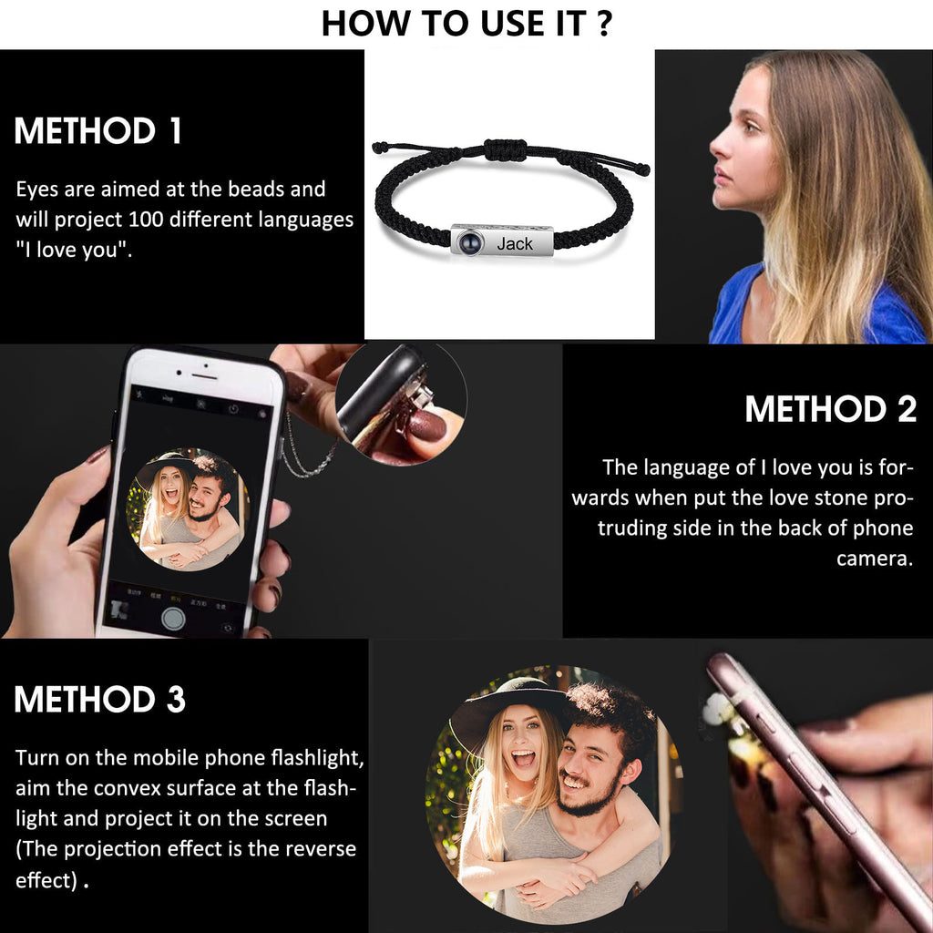 Custom Photo Couple Projection Bracelet