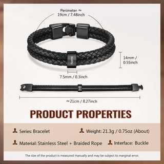 Custom Stainless Steal Leather Bracelet
