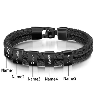 Custom Stainless Steal Leather Bracelet